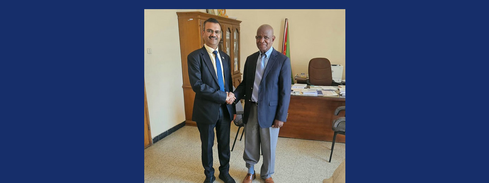 Ambassador Raj Kamal calls on Eritrea's Minister of Land, Water and Environment, H.E. Mr. Tesfai Ghebreselassie